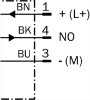 Picture of Ind.andur IME, M8, Sn=2mm, Shielded, PNP-NO, kere 50mm, pistik M8 3-pin, SICK